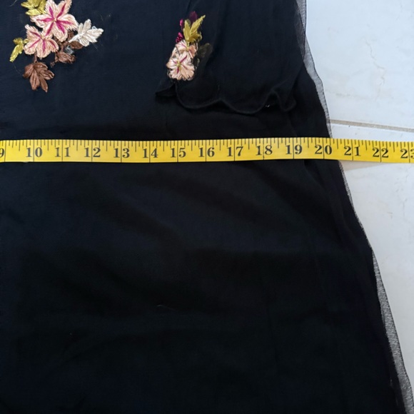 Vtg HOPELESS ROMATIC Black Mesh Dress‎ Sz M Whimsy Fairy Goth Embroidered Flower - Picture 12 of 15